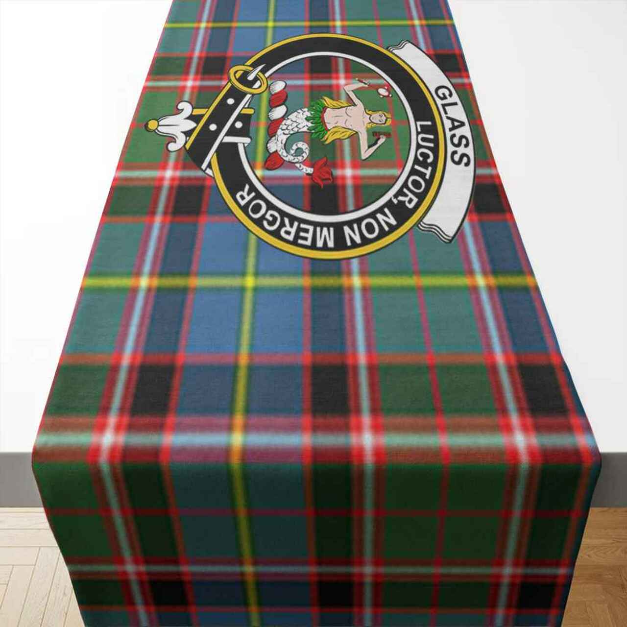 Glass Tartan Crest Table Runner - Cotton table runner