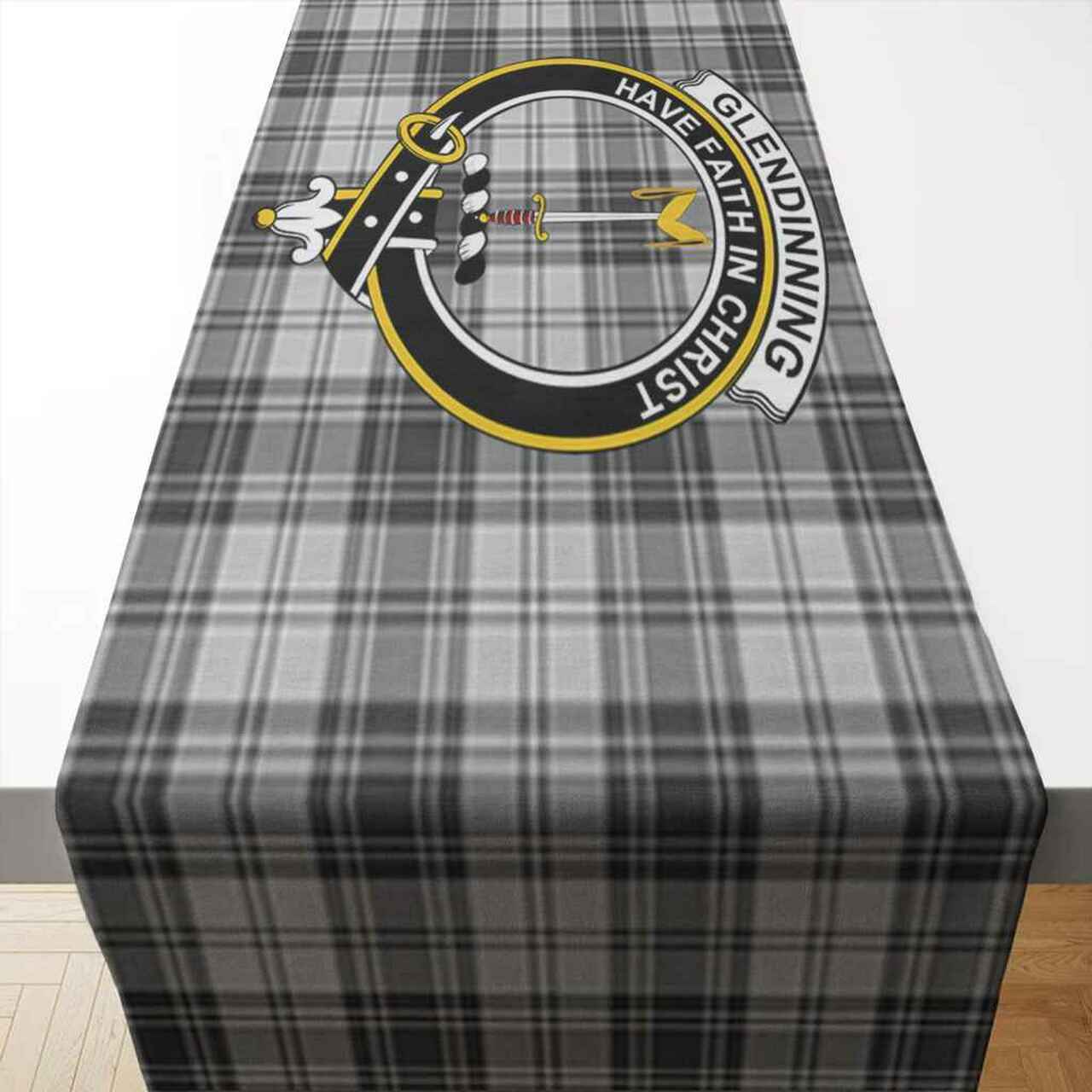 Glendinning Tartan Crest Table Runner - Cotton table runner