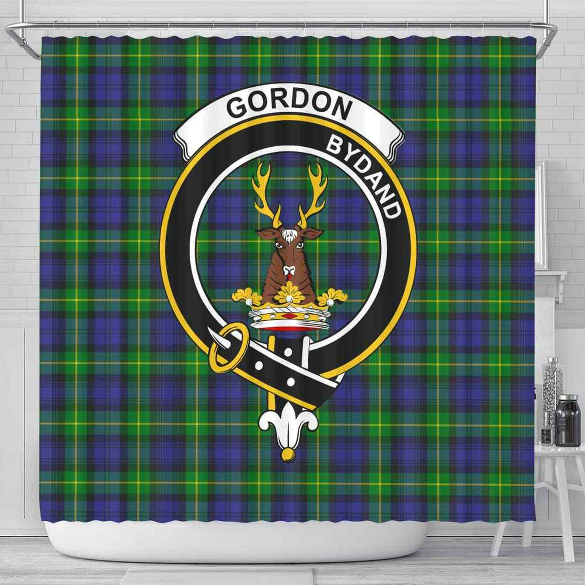 Gordon Tartan Crest Shower Curtain