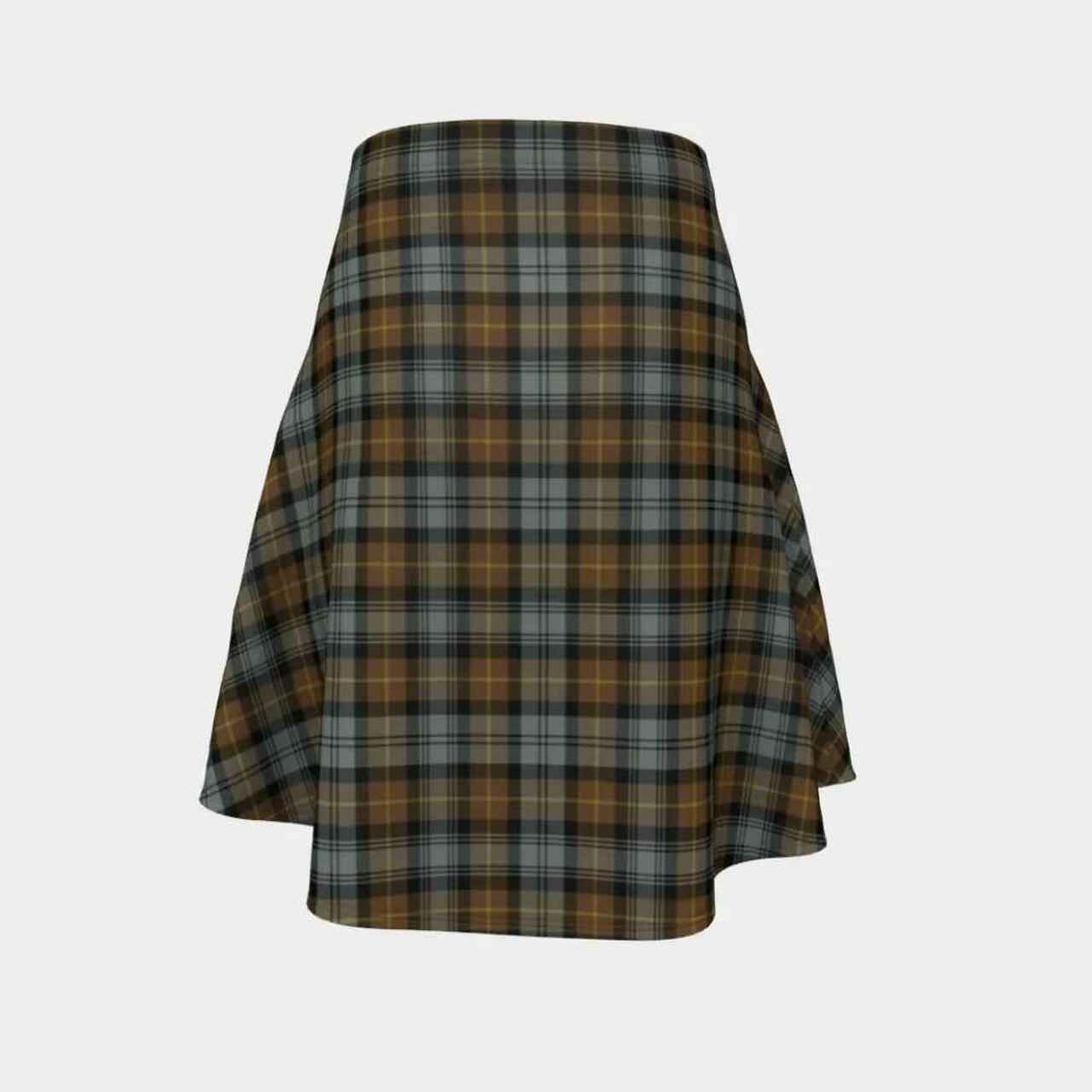 Gordon Weathered Tartan Flared Skirt