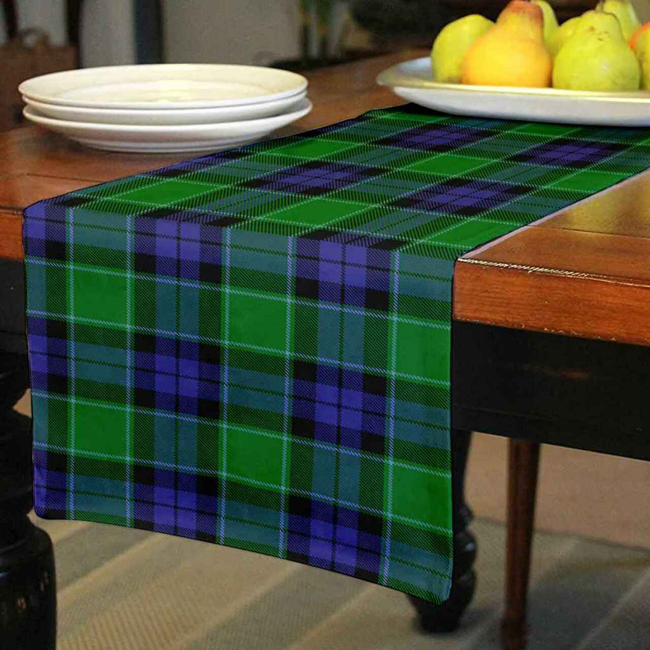 Graham of Menteith Modern Tartan Table Runner - Cotton table runner