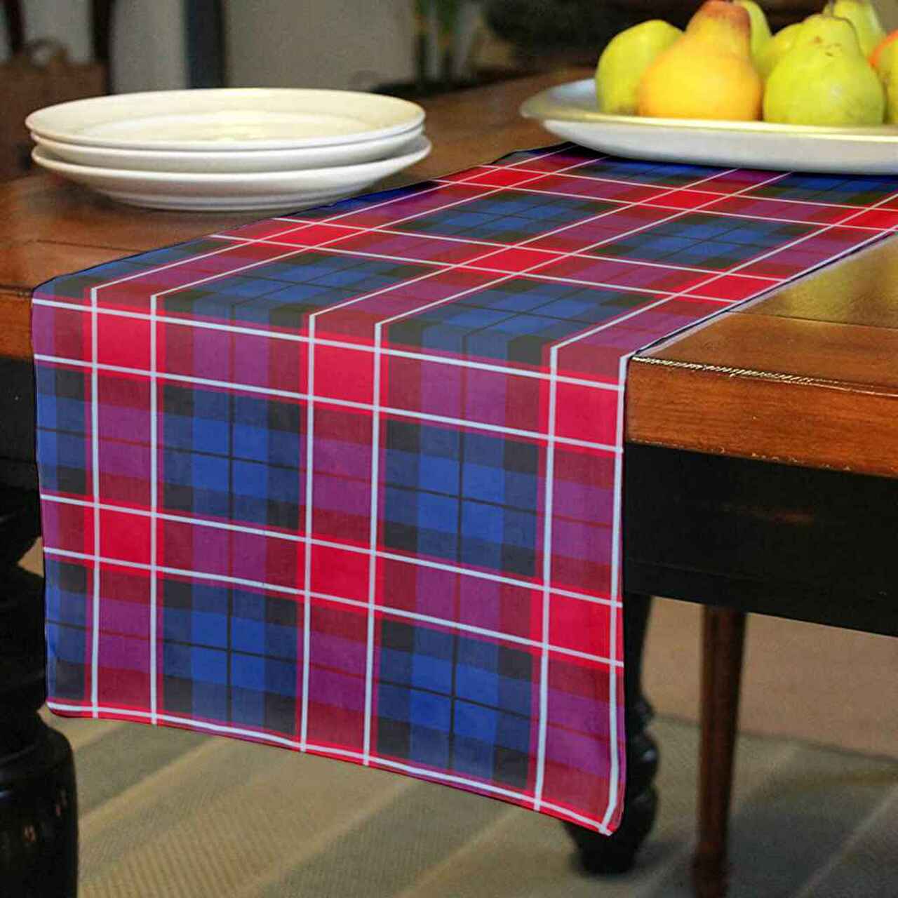 Graham of Menteith Red Tartan Table Runner - Cotton table runner