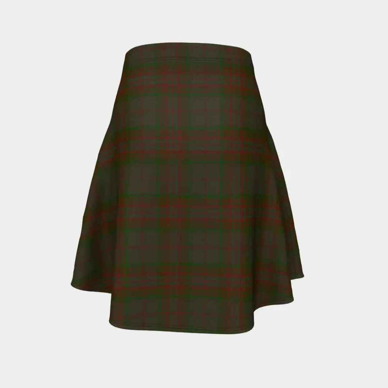 Gray Tartan Flared Skirt