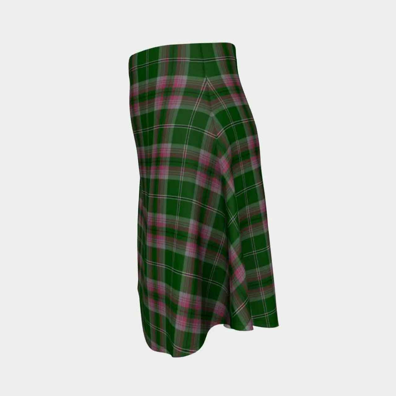 Gray Hunting Tartan Flared Skirt