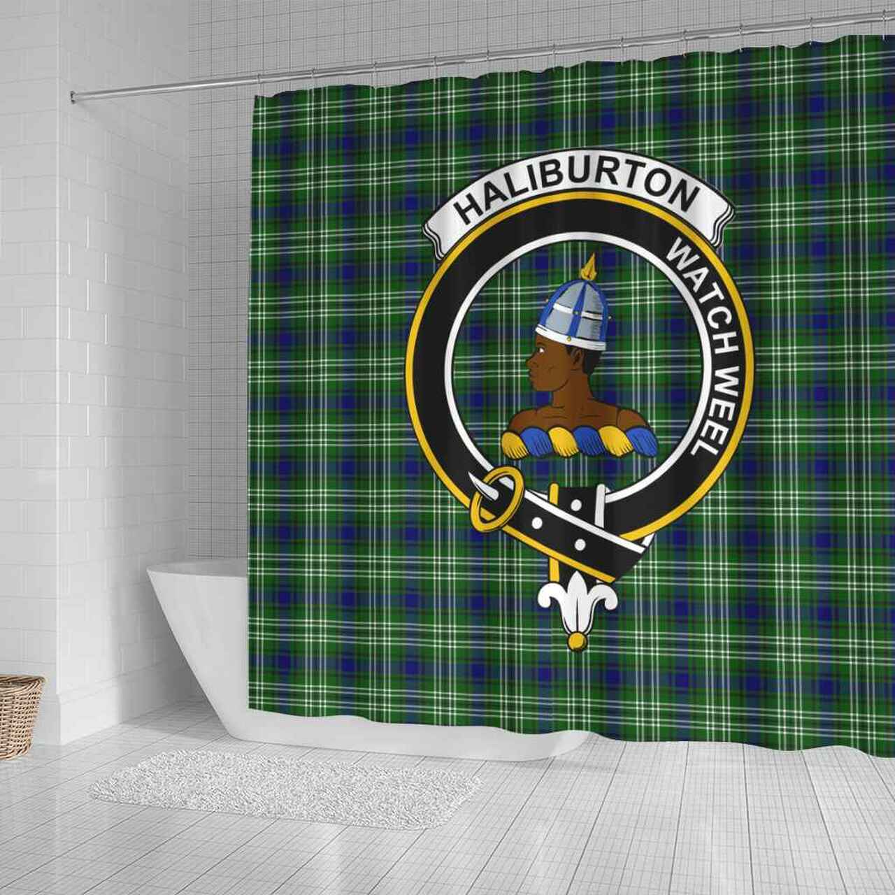 Haliburton Tartan Crest Shower Curtain