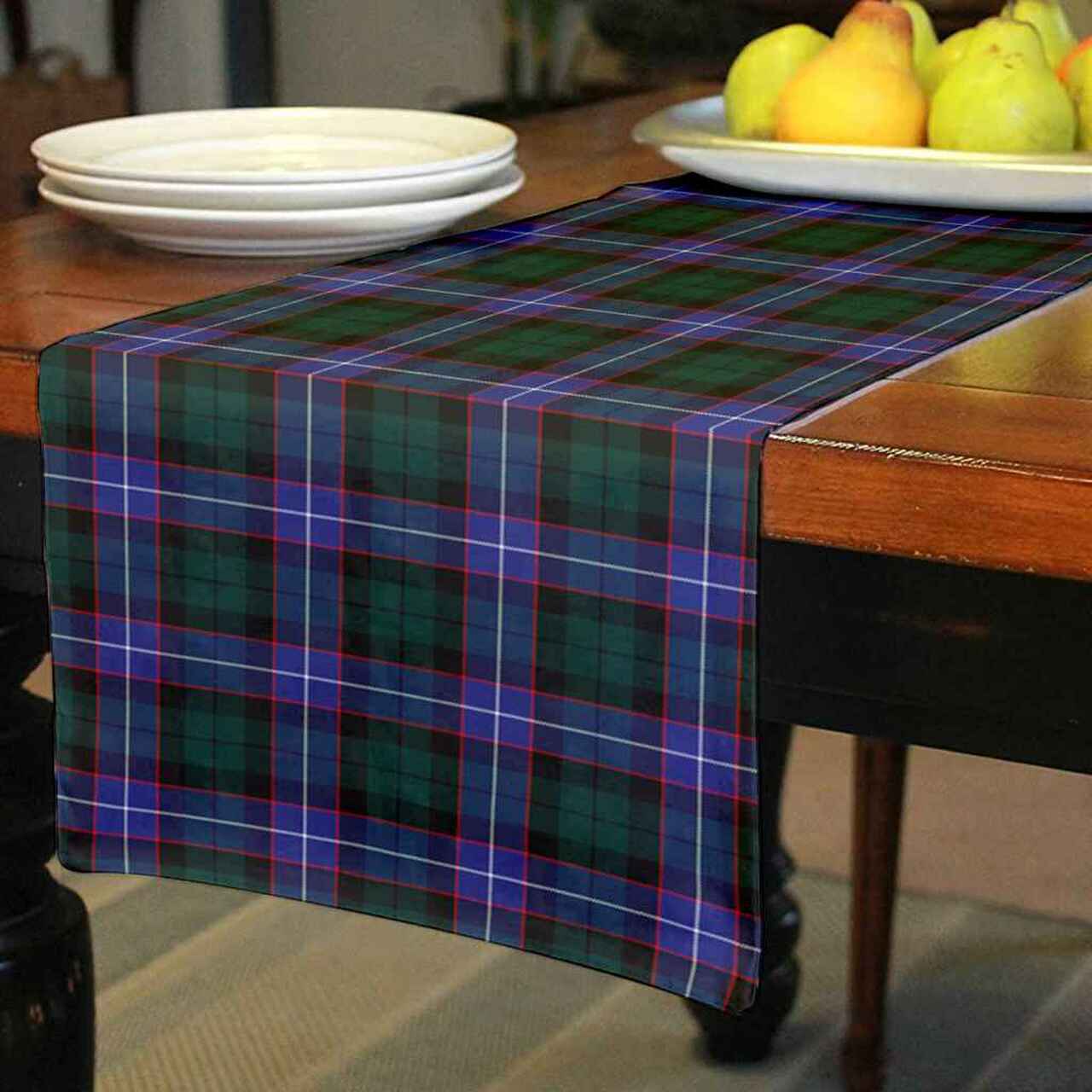 Hunter Modern Tartan Table Runner - Cotton table runner