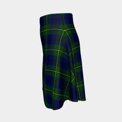 Johnston Modern Tartan Flared Skirt