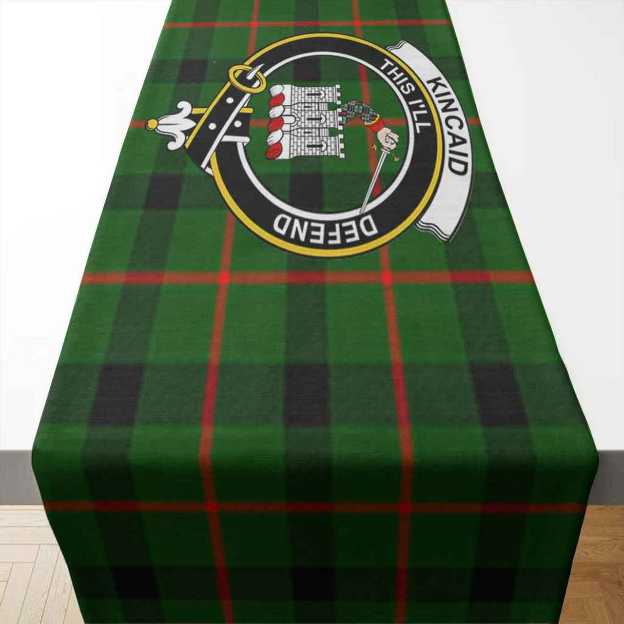 Kincaid Tartan Crest Table Runner - Cotton table runner