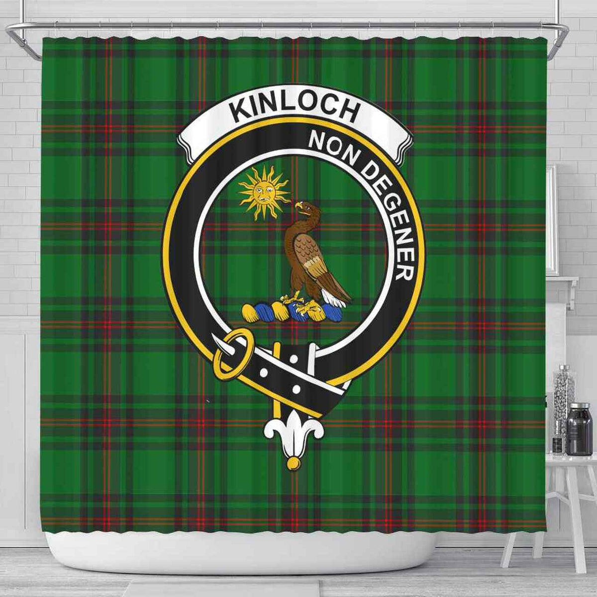 Kinloch Tartan Crest Shower Curtain