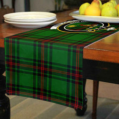 Kinloch Tartan Crest Table Runner - Cotton table runner