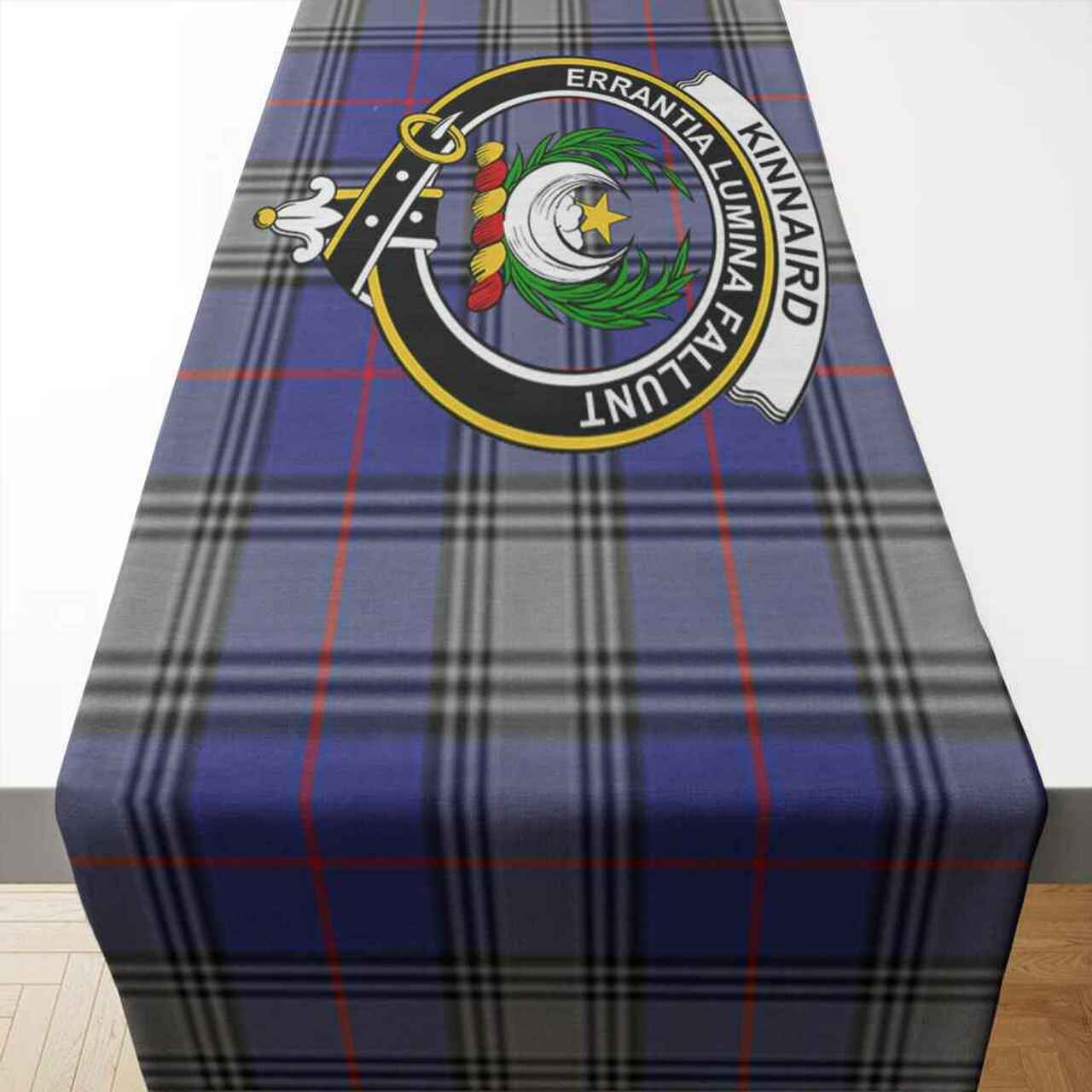 Kinnaird Tartan Crest Table Runner - Cotton table runner