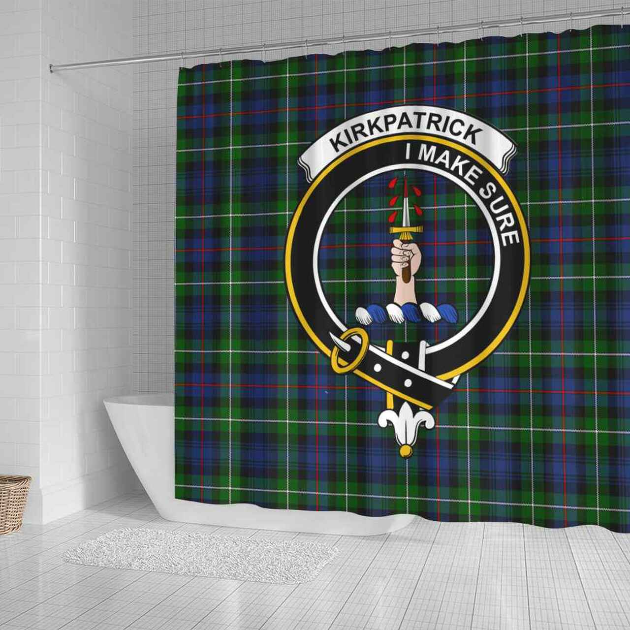 Kirkpatrick Tartan Crest Shower Curtain