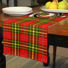 Leask Tartan Crest Table Runner - Cotton table runner