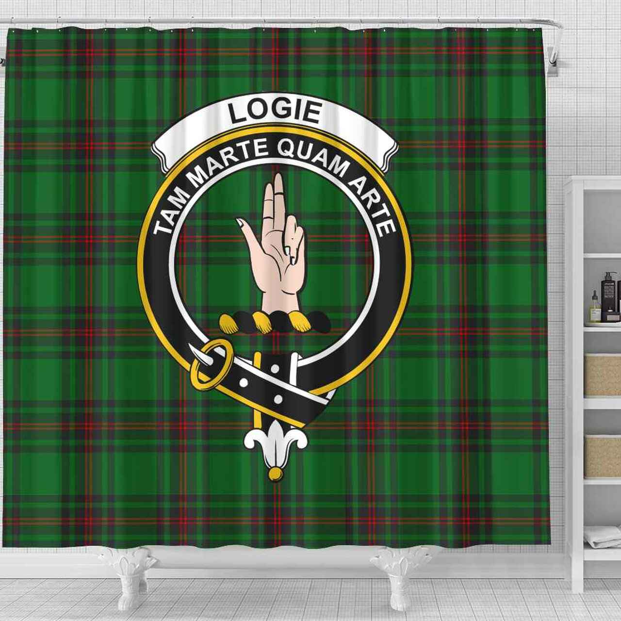 Logie Tartan Crest Shower Curtain