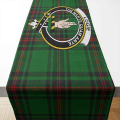 Logie Tartan Crest Table Runner - Cotton table runner