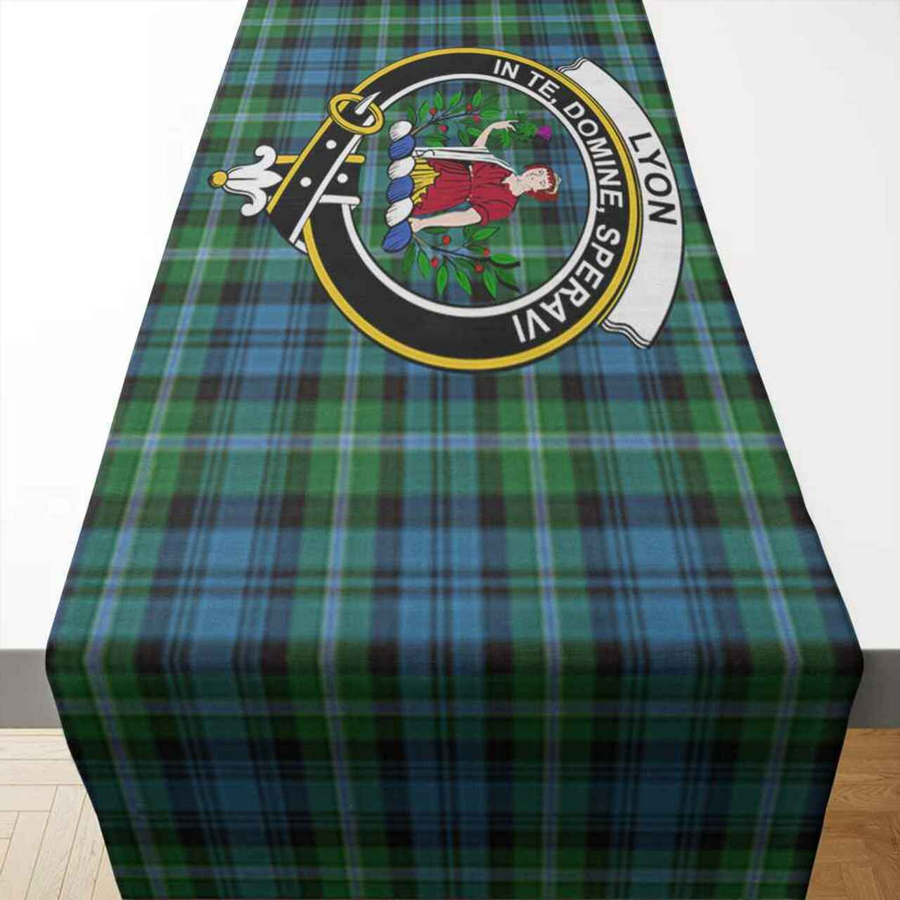 Lyon Tartan Crest Table Runner - Cotton table runner