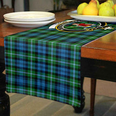 Lyon Tartan Crest Table Runner - Cotton table runner