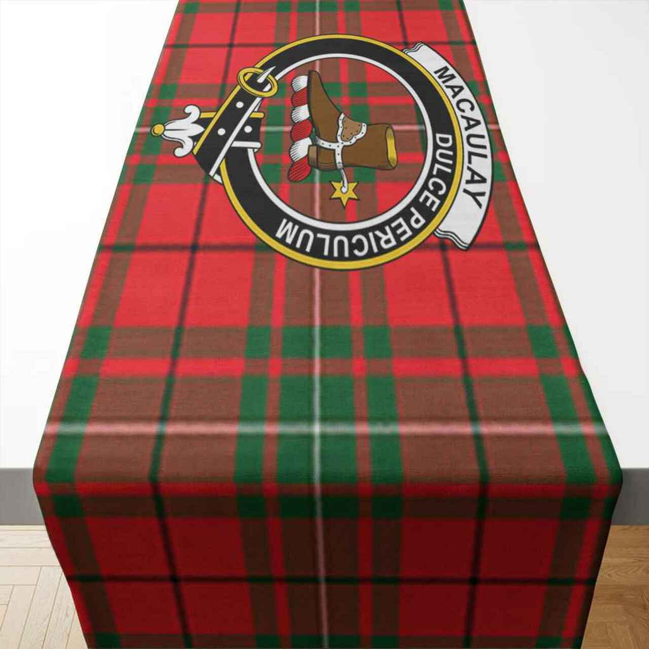 MacAulay Tartan Crest Table Runner - Cotton table runner