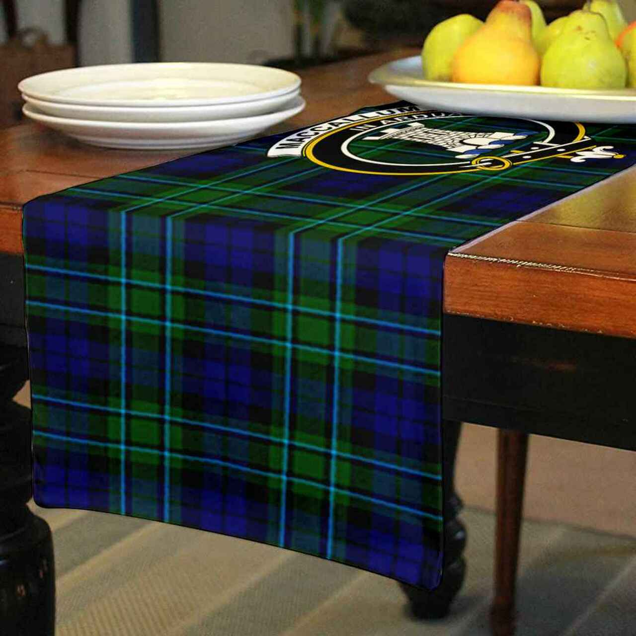 MacCallum Tartan Crest Table Runner - Cotton table runner