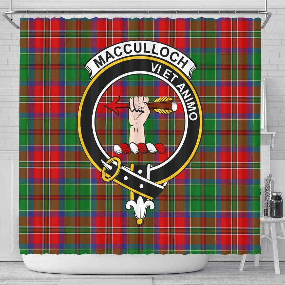 MacCulloch (McCulloch) Tartan Crest Shower Curtain