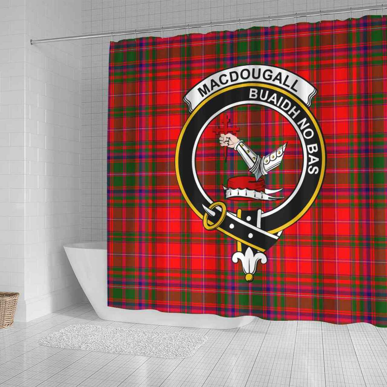 MacDougall Tartan Crest Shower Curtain