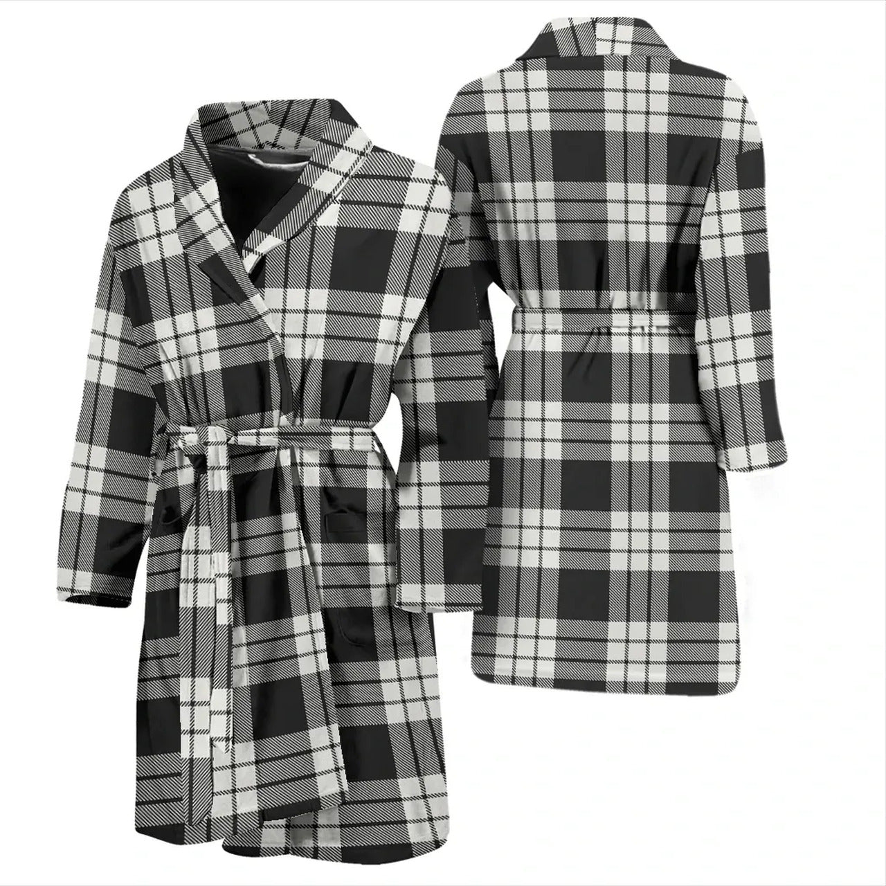 MacFarlane Black & White Ancient Tartan Bathrobe