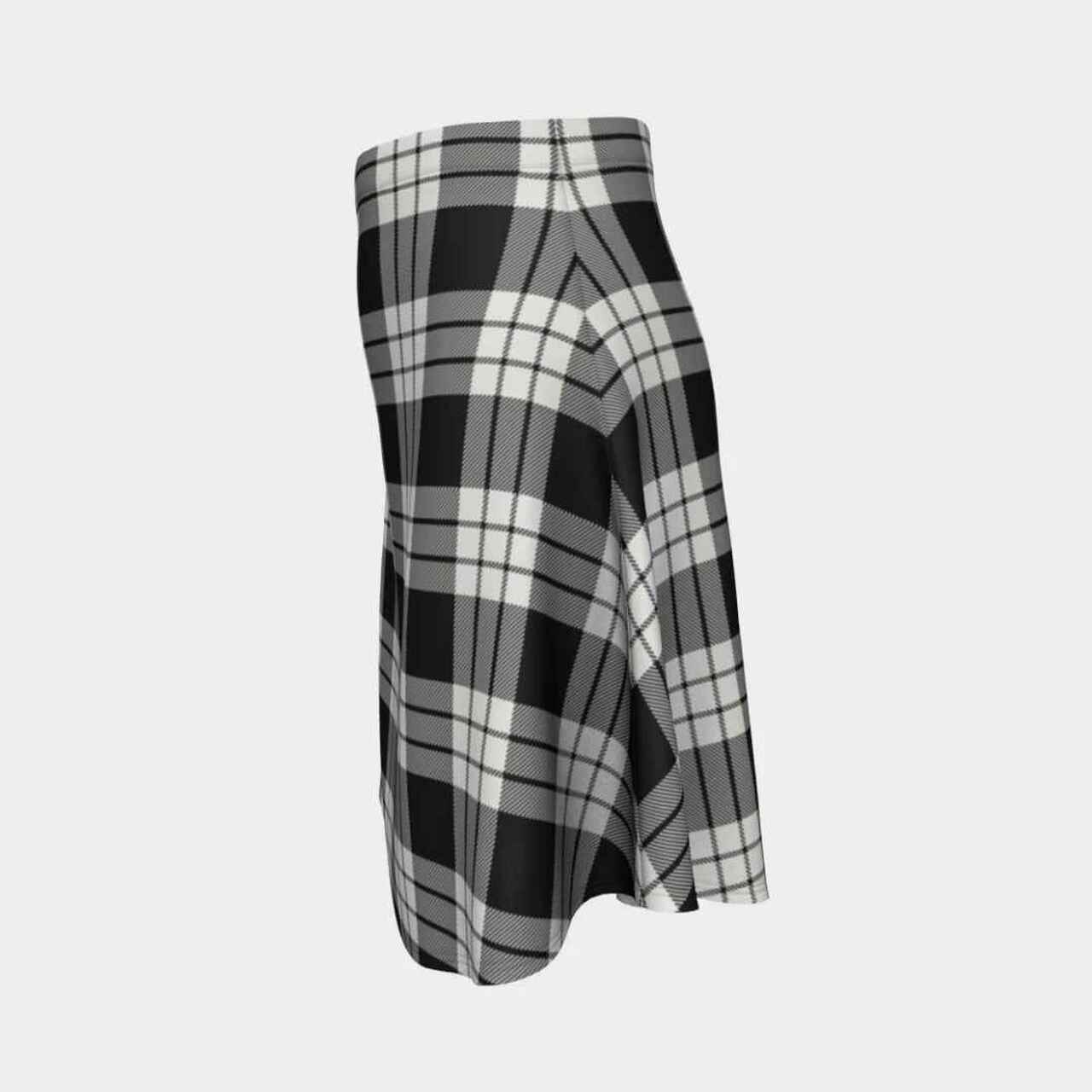 MacFarlane Black & White Ancient Tartan Flared Skirt