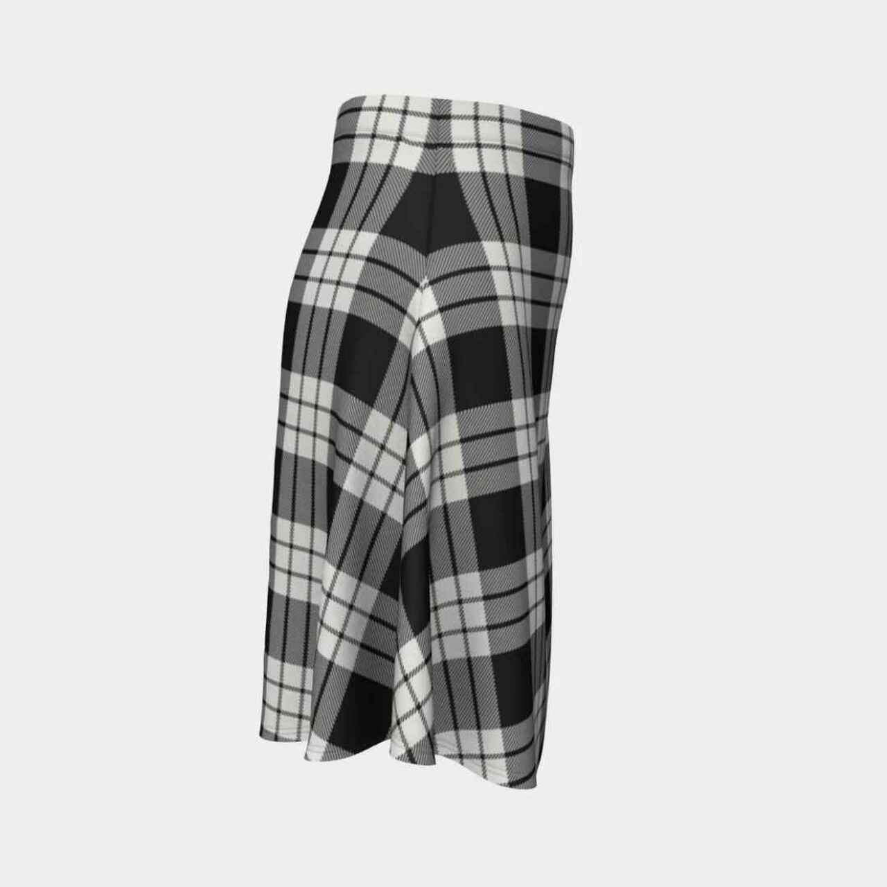 MacFarlane Black & White Ancient Tartan Flared Skirt