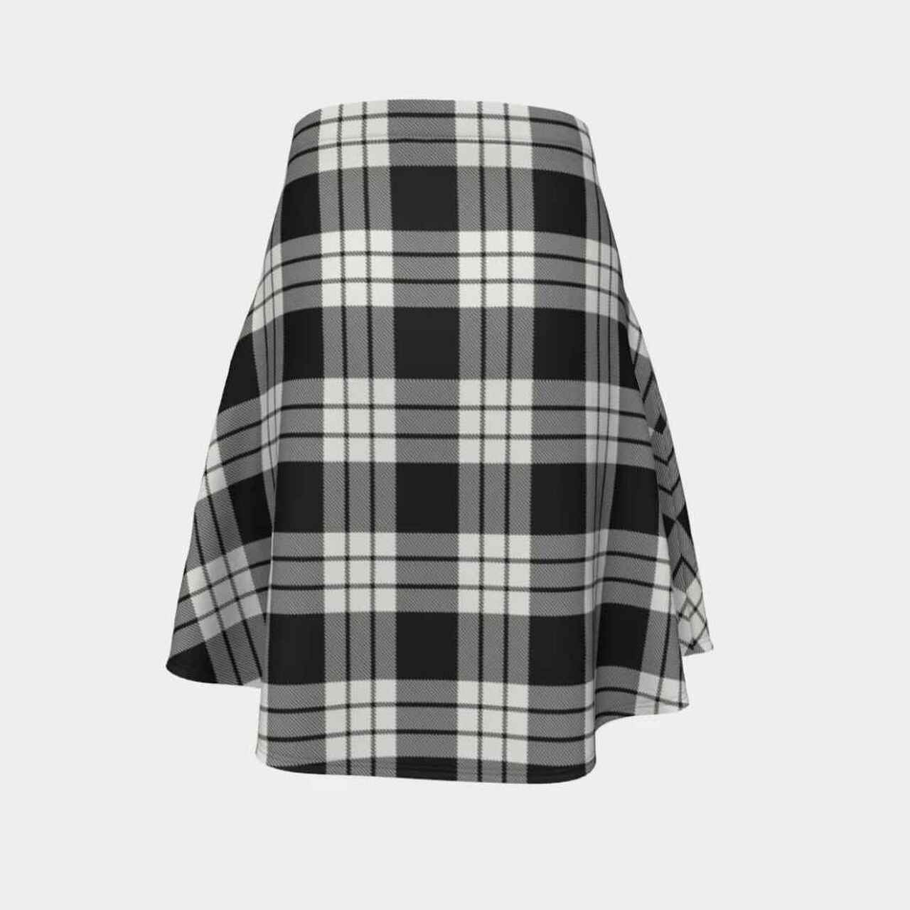 MacFarlane Black & White Ancient Tartan Flared Skirt