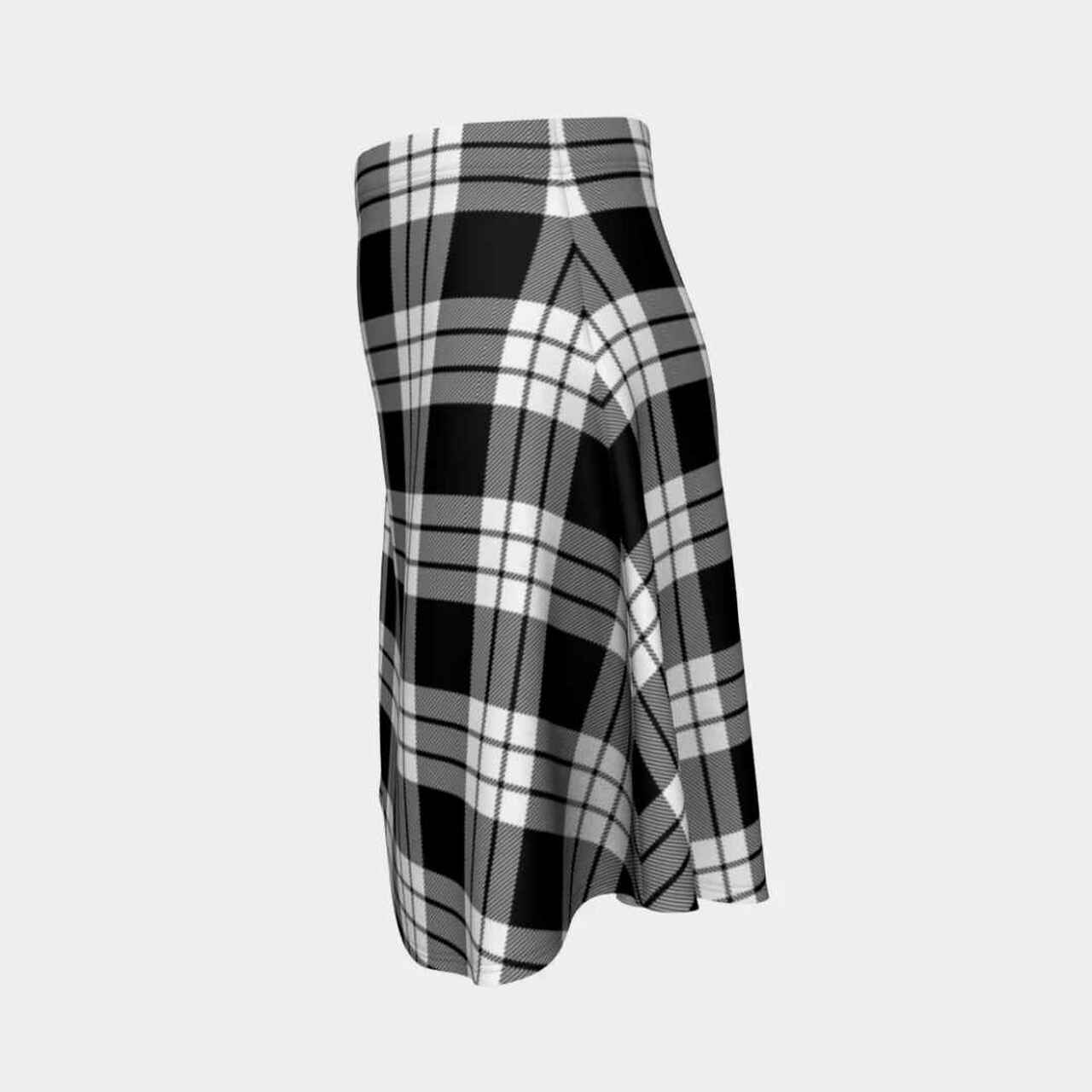 MacFarlane Black & White Tartan Flared Skirt