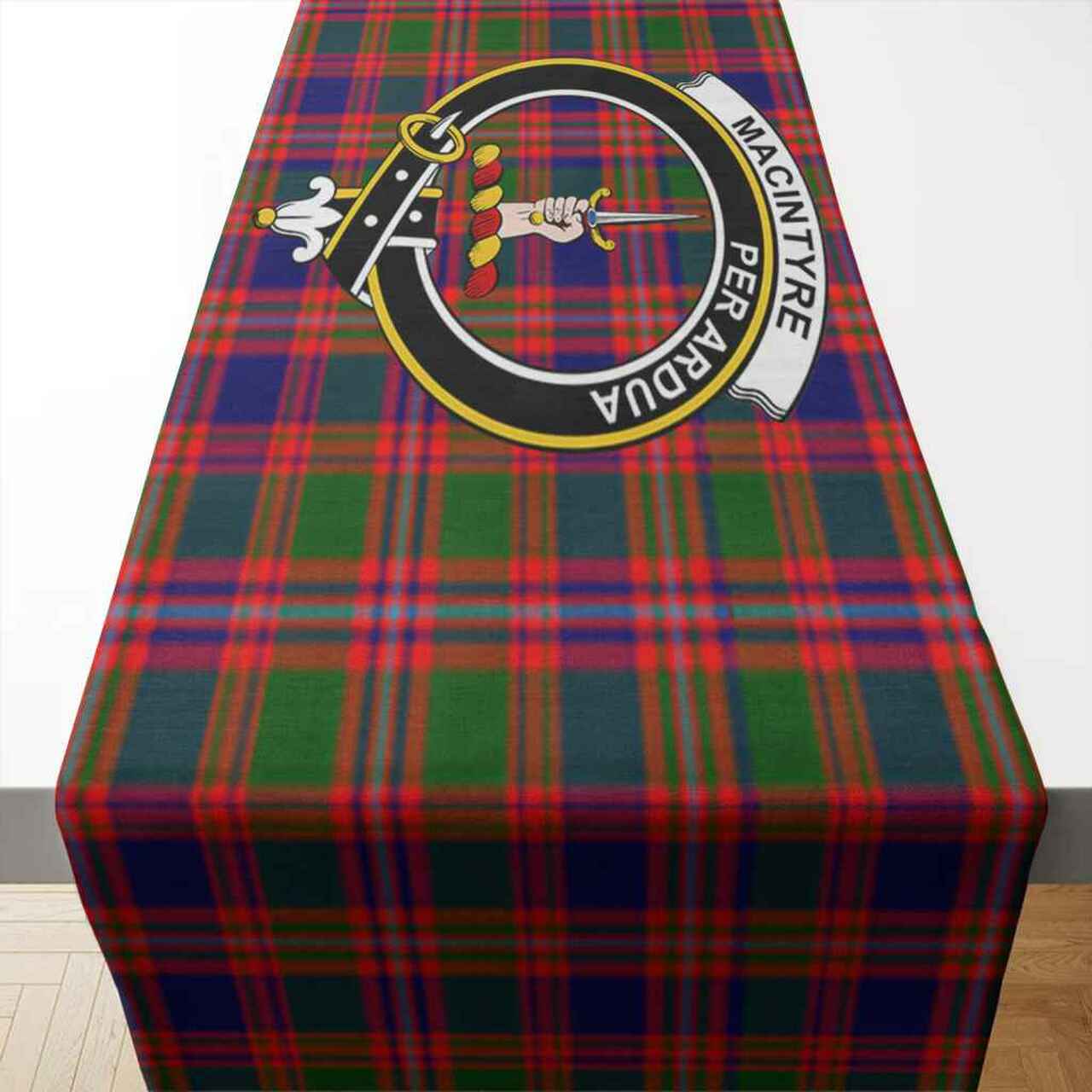 MacIntyre Tartan Crest Table Runner - Cotton table runner