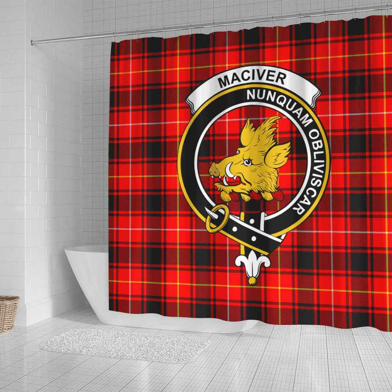 MacIver Tartan Crest Shower Curtain