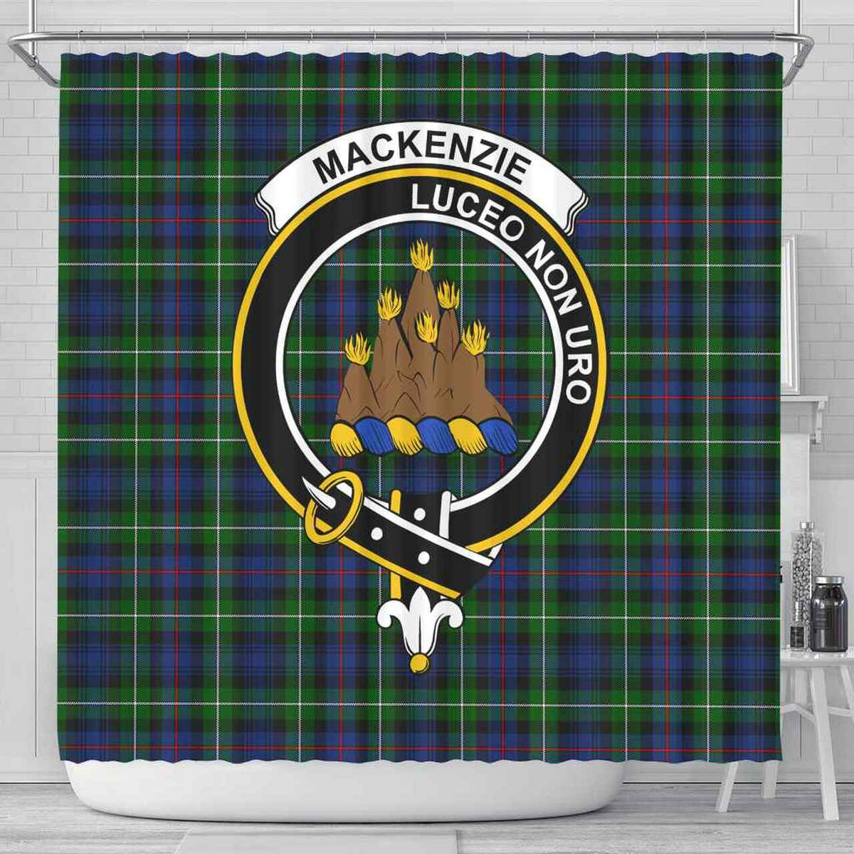 MacKenzie Tartan Crest Shower Curtain