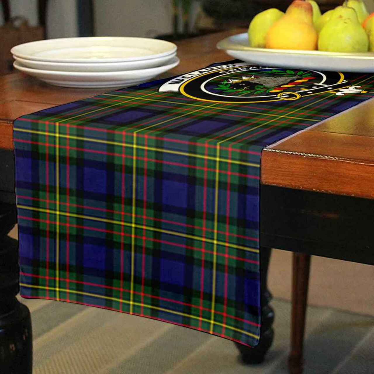 MacLaren Tartan Crest Table Runner - Cotton table runner