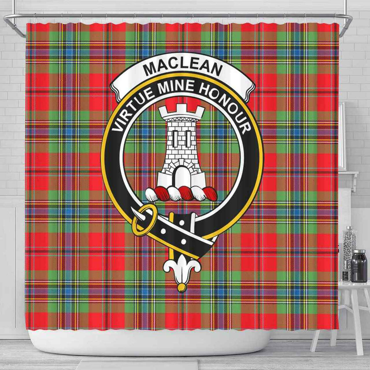 MacLean Tartan Crest Shower Curtain