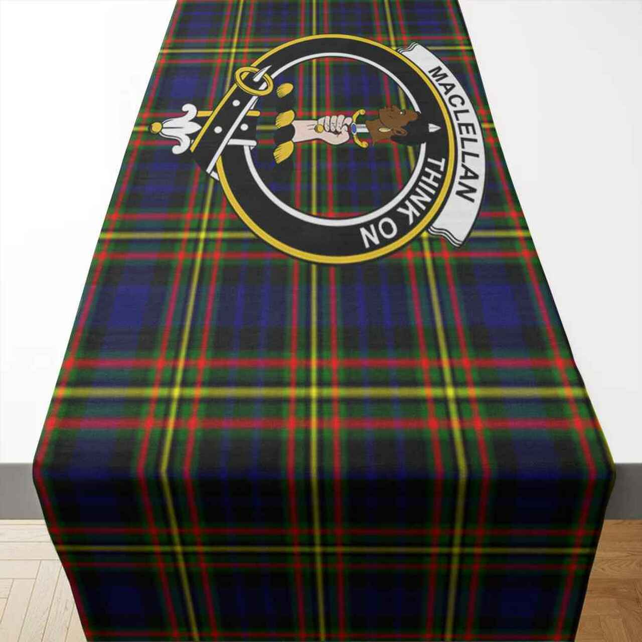 MacLellan Tartan Crest Table Runner - Cotton table runner