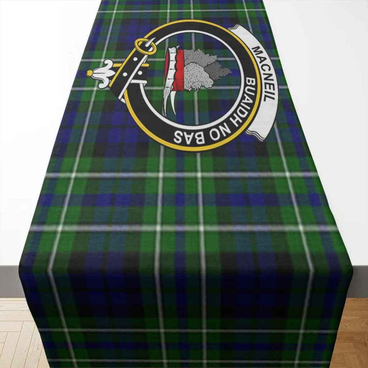 MacNeil of Colonsay Tartan Crest Table Runner - Cotton table runner