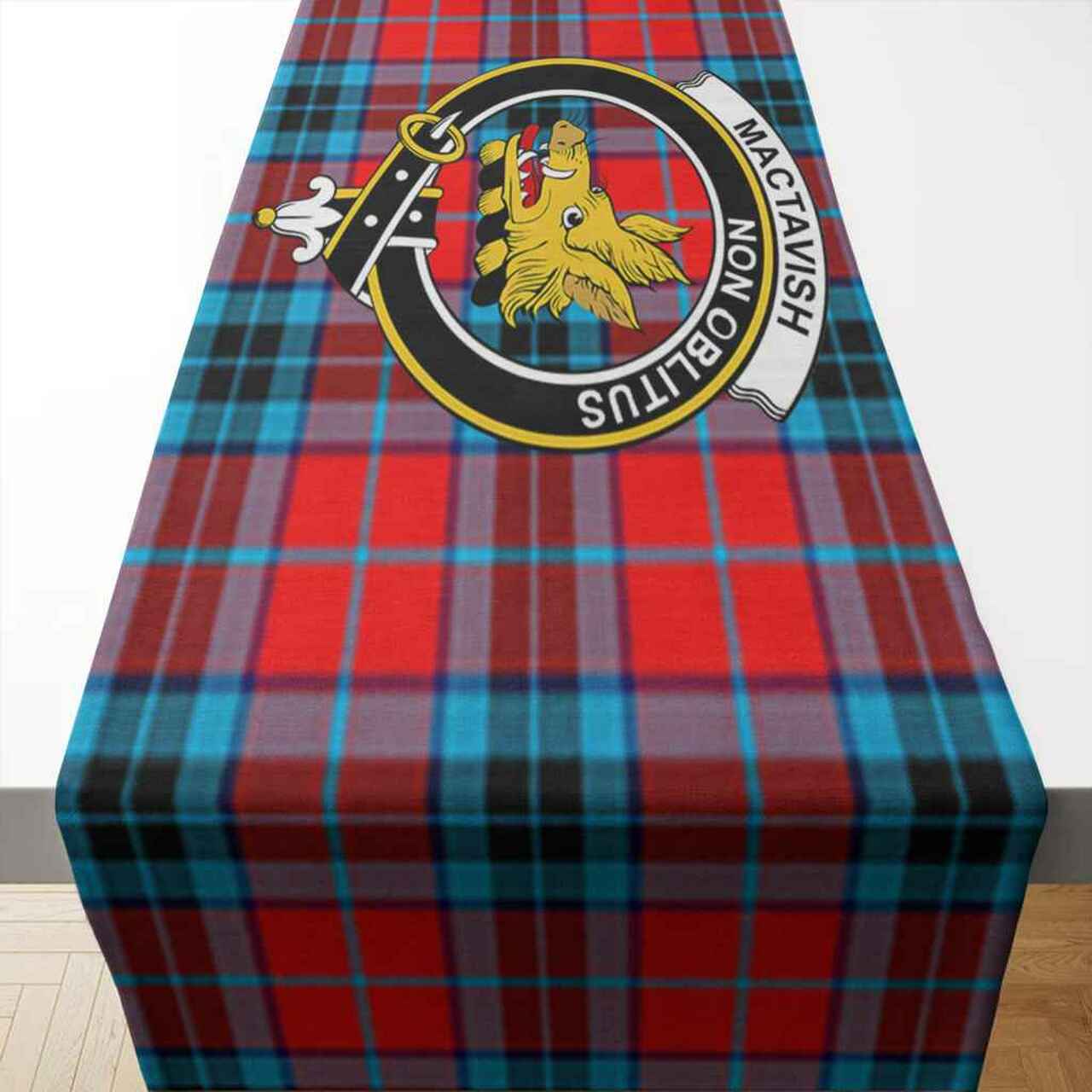 MacTavish Tartan Crest Table Runner - Cotton table runner