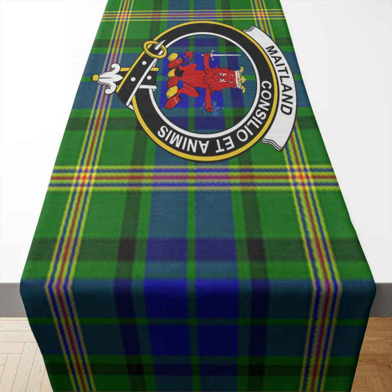 Maitland Tartan Crest Table Runner - Cotton table runner