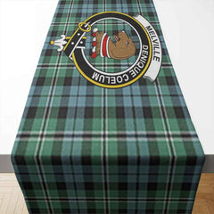 Melville Tartan Crest Table Runner - Cotton table runner