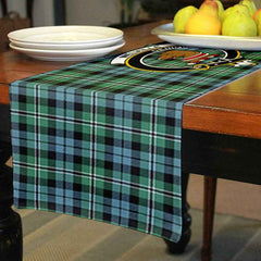 Melville Tartan Crest Table Runner - Cotton table runner