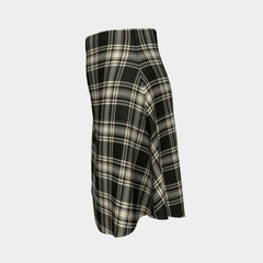 Menzies Black & White Ancient Tartan Flared Skirt