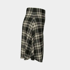 Menzies Black & White Ancient Tartan Flared Skirt