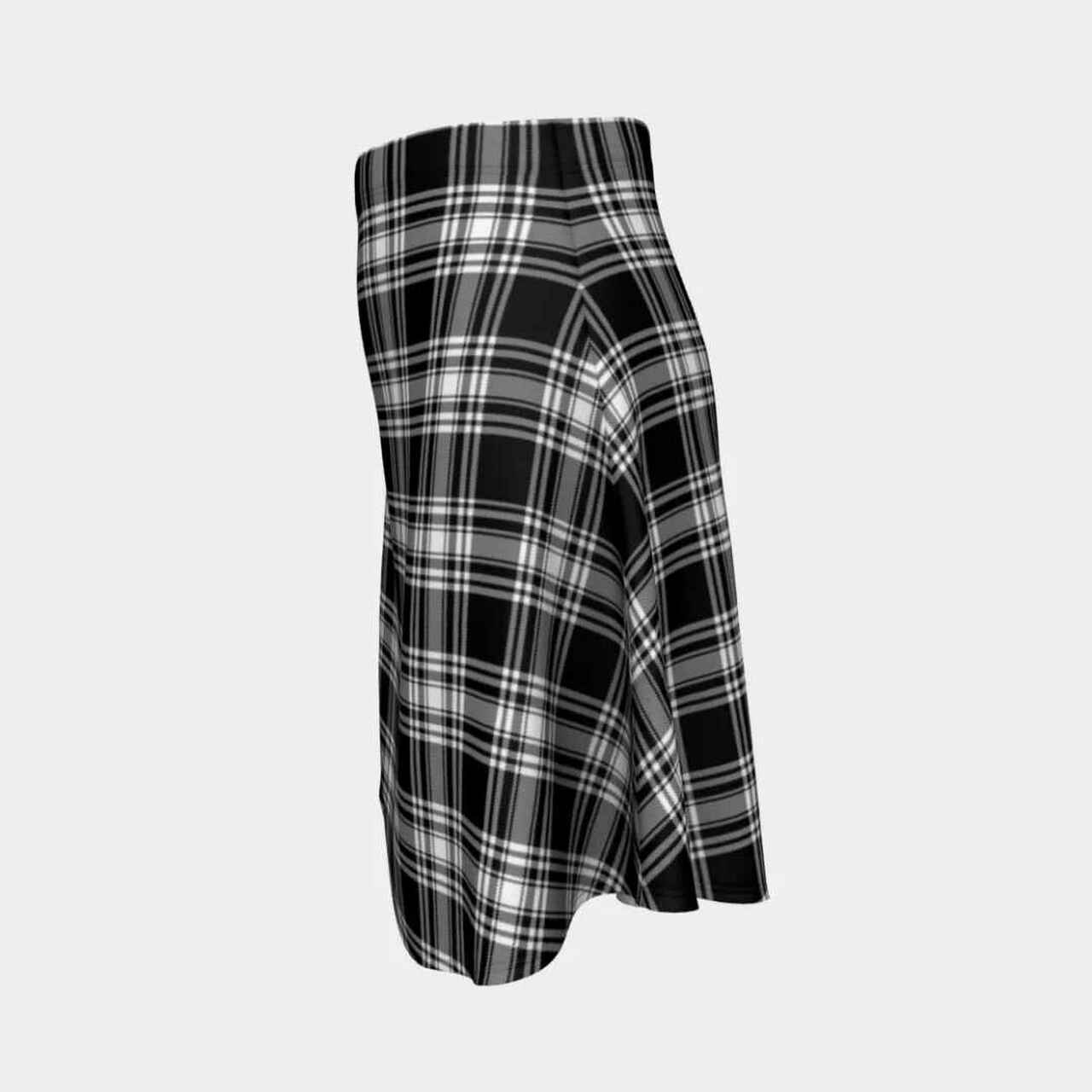 Menzies Black & White Modern Tartan Flared Skirt