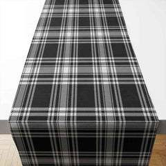 Menzies Black & White Modern Tartan Table Runner - Cotton table runner