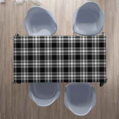 Menzies Black & White Modern Tartan Tablecloth