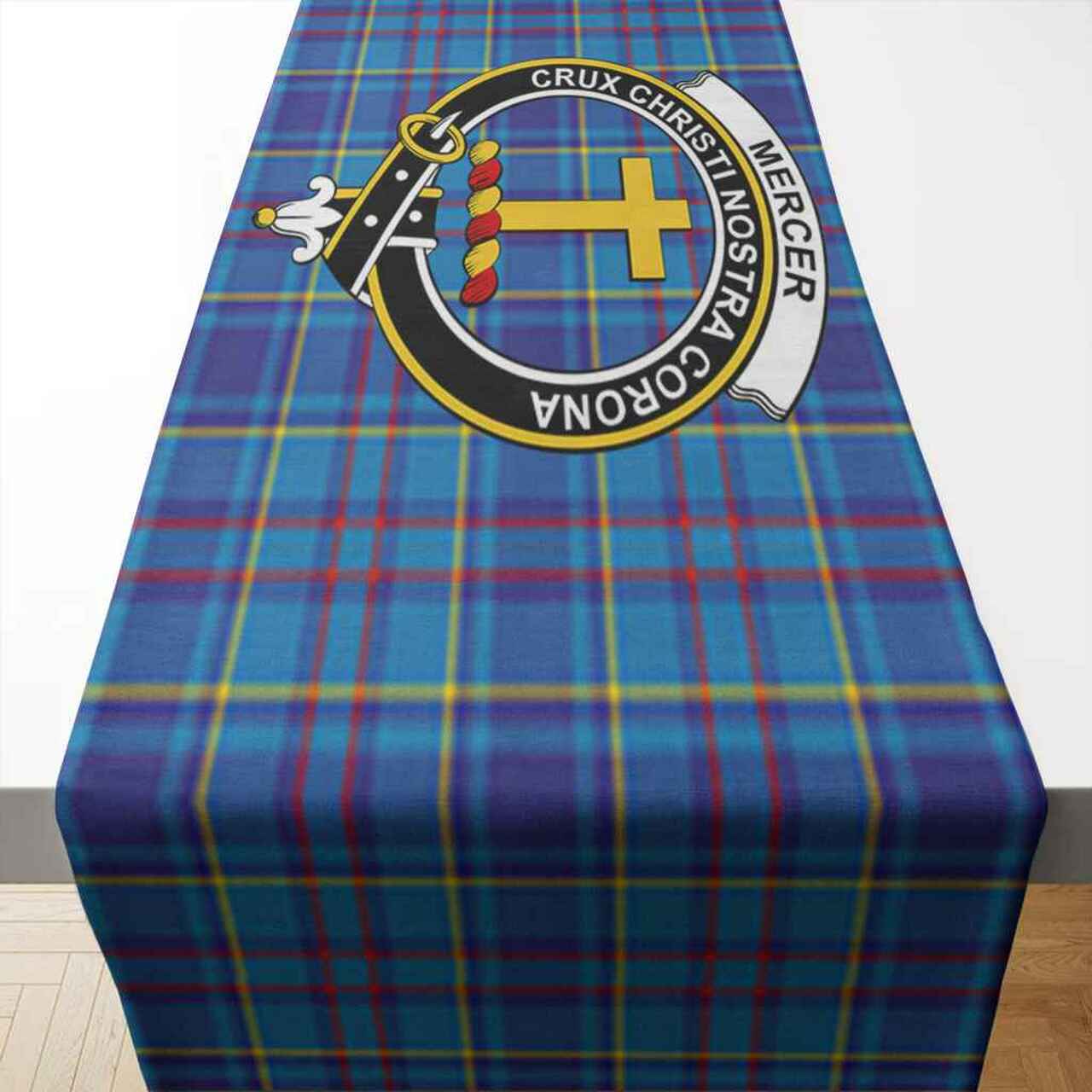 Mercer Tartan Crest Table Runner - Cotton table runner