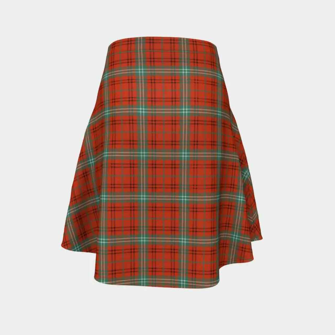 Morrison Red Ancient Tartan Flared Skirt