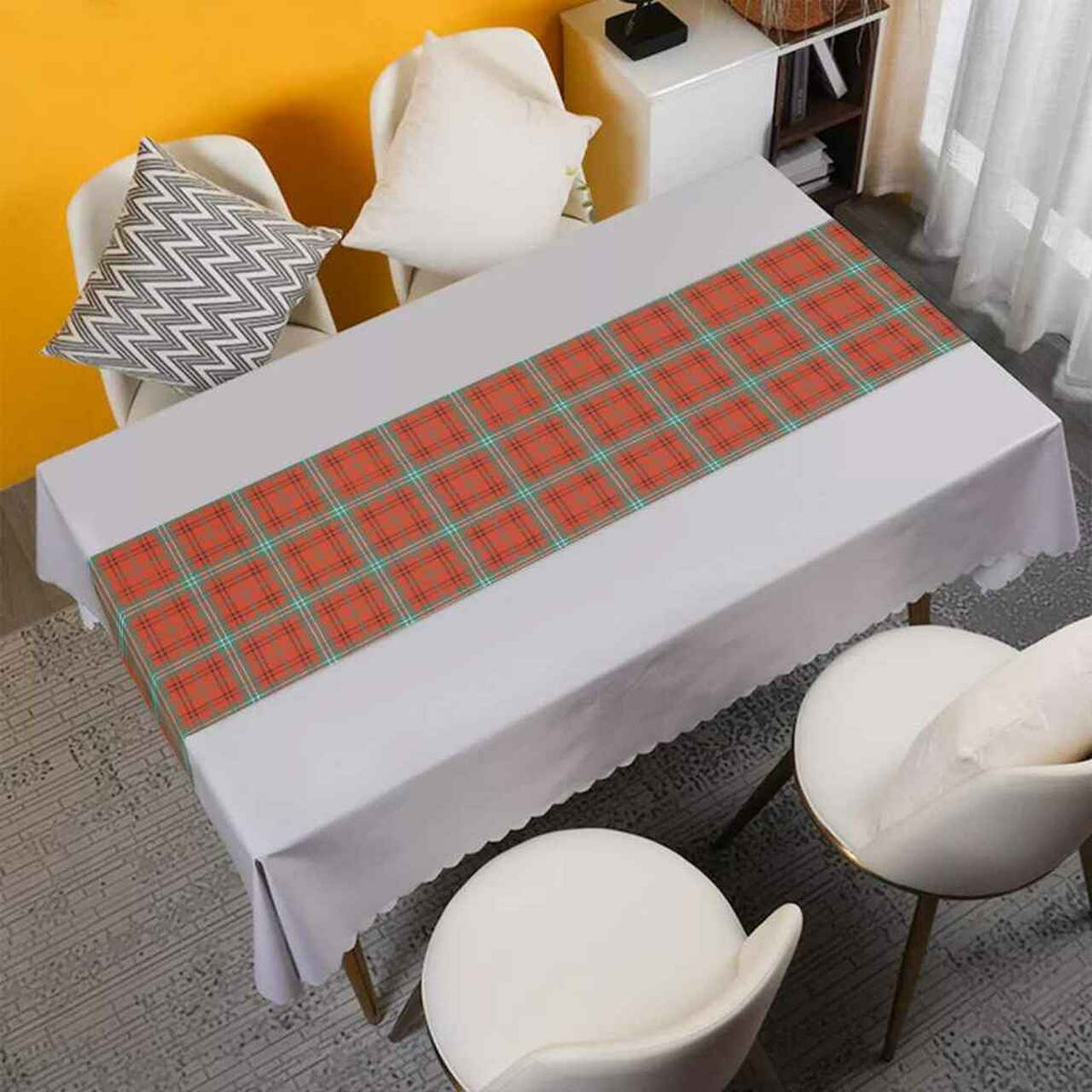 Morrison Red Ancient Tartan Table Runner - Cotton table runner