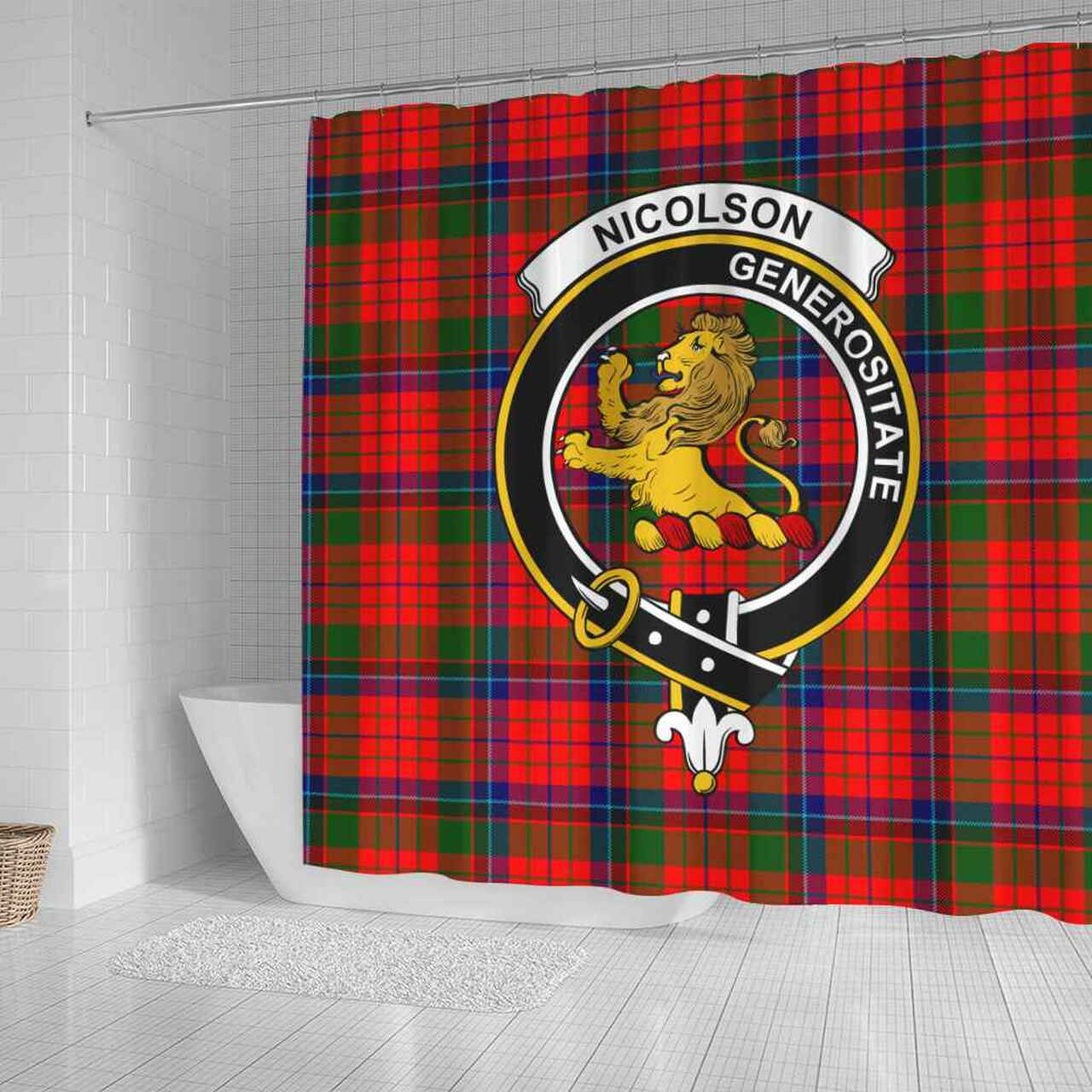 Nicolson Tartan Crest Shower Curtain